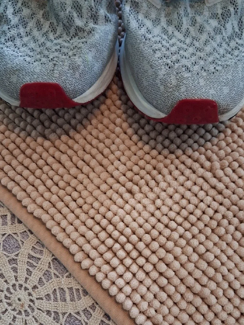 Nike Gray Athletic Running Shoes with Pink Swoosh